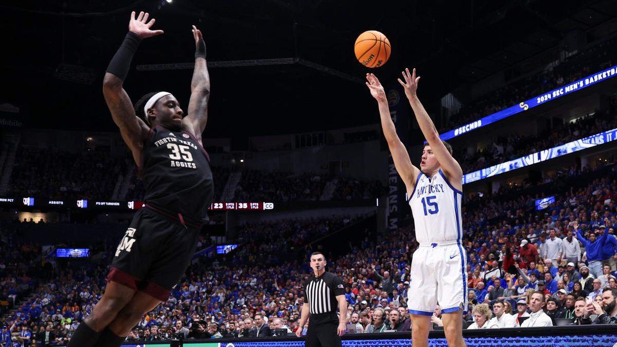 Shot charts from Kentucky basketball’s 97-87 SEC Tournament loss to Texas A&M