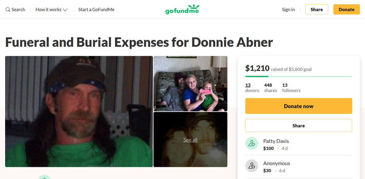 Donald Abner, at left in the photo, was killed in Rockcastle County in January 2020.