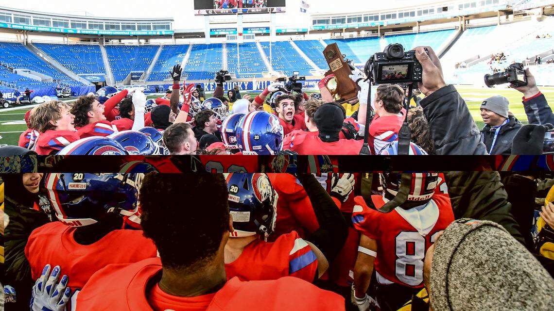 Christian Academy of Louisville celebrated its third straight Class 3A state championship at Kroger Field on Dec. 7, 2024. The Centurions go for four in a row Saturday.