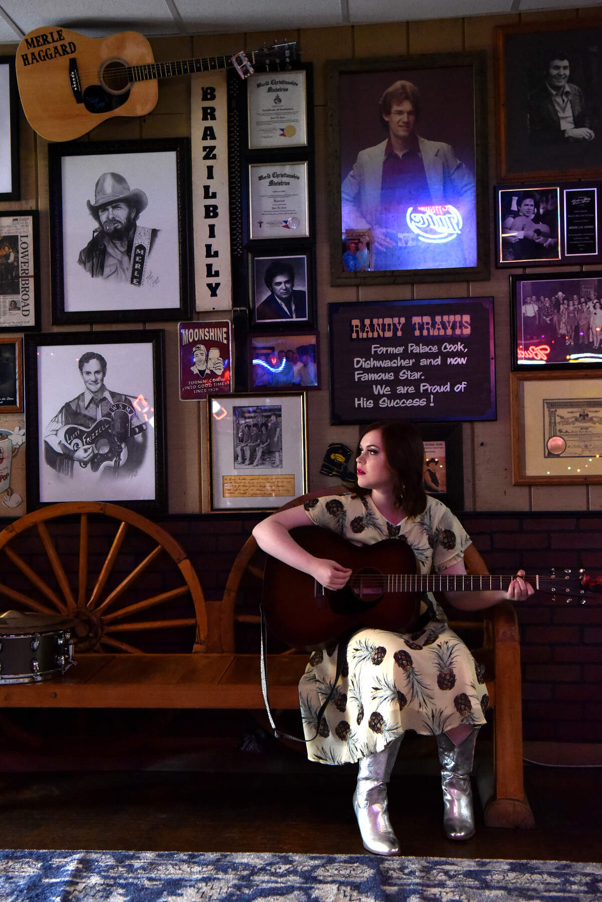 Rhyan Sinclair prepares to take the stage at the Nashville Palace for the WMOT-FM radio show "Finally Friday" on June 22, 2018.