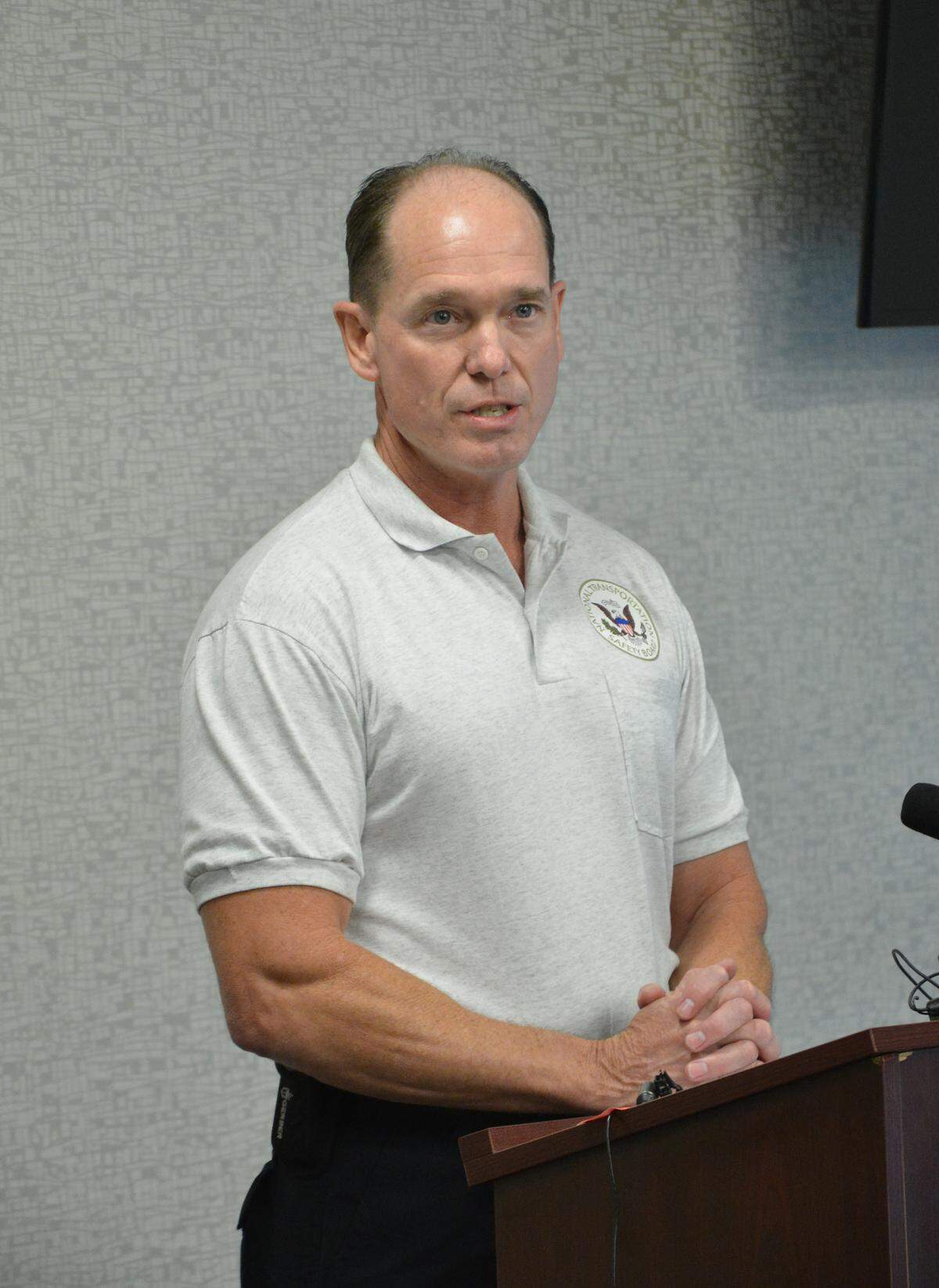 Mike Hiller, an investigator with the National Transportation Safety Board, spoke on Aug. 2, 2019 about a gas pipeline explosion in Lincoln County in which one woman died.