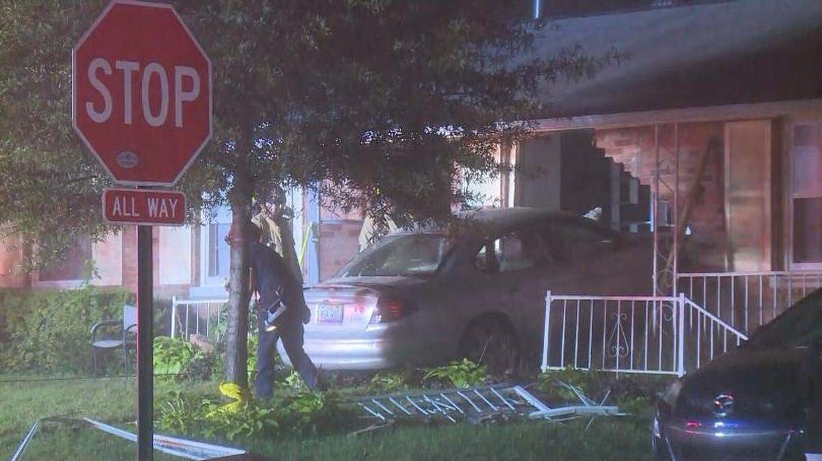 A car crashed into a home at Garden Springs Drive and Alexandria Drive early Friday morning.