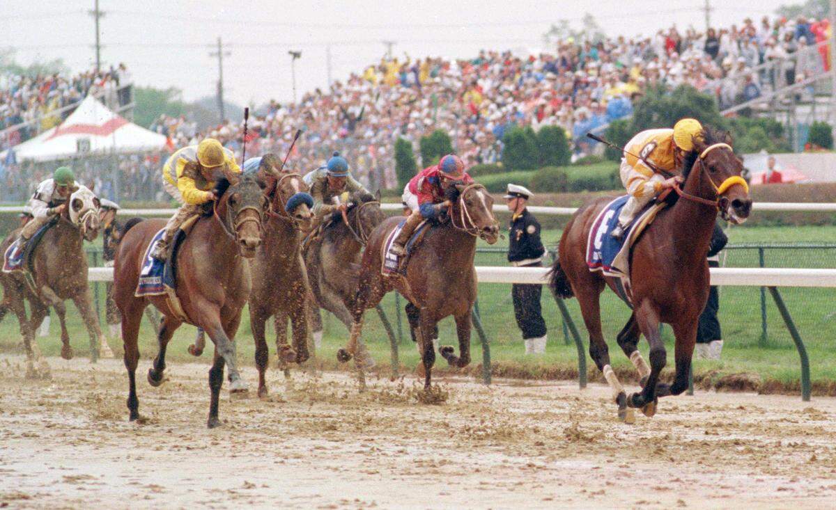 Go for Gin won the 1994 Kentucky Derby at Churchill Downs, then finished second in the Preakness Stakes and the Belmont Stakes but never won another race.