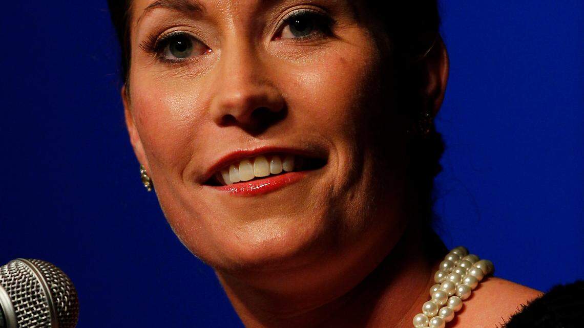 Secretary of State Alison  Grimes   made remarks after winning the election  at the Frankfort Convention Center for the Democratic election party  on Tuesday November 8, 2011 in Frankfort, Ky. Photo by Mark Cornelison | Staff