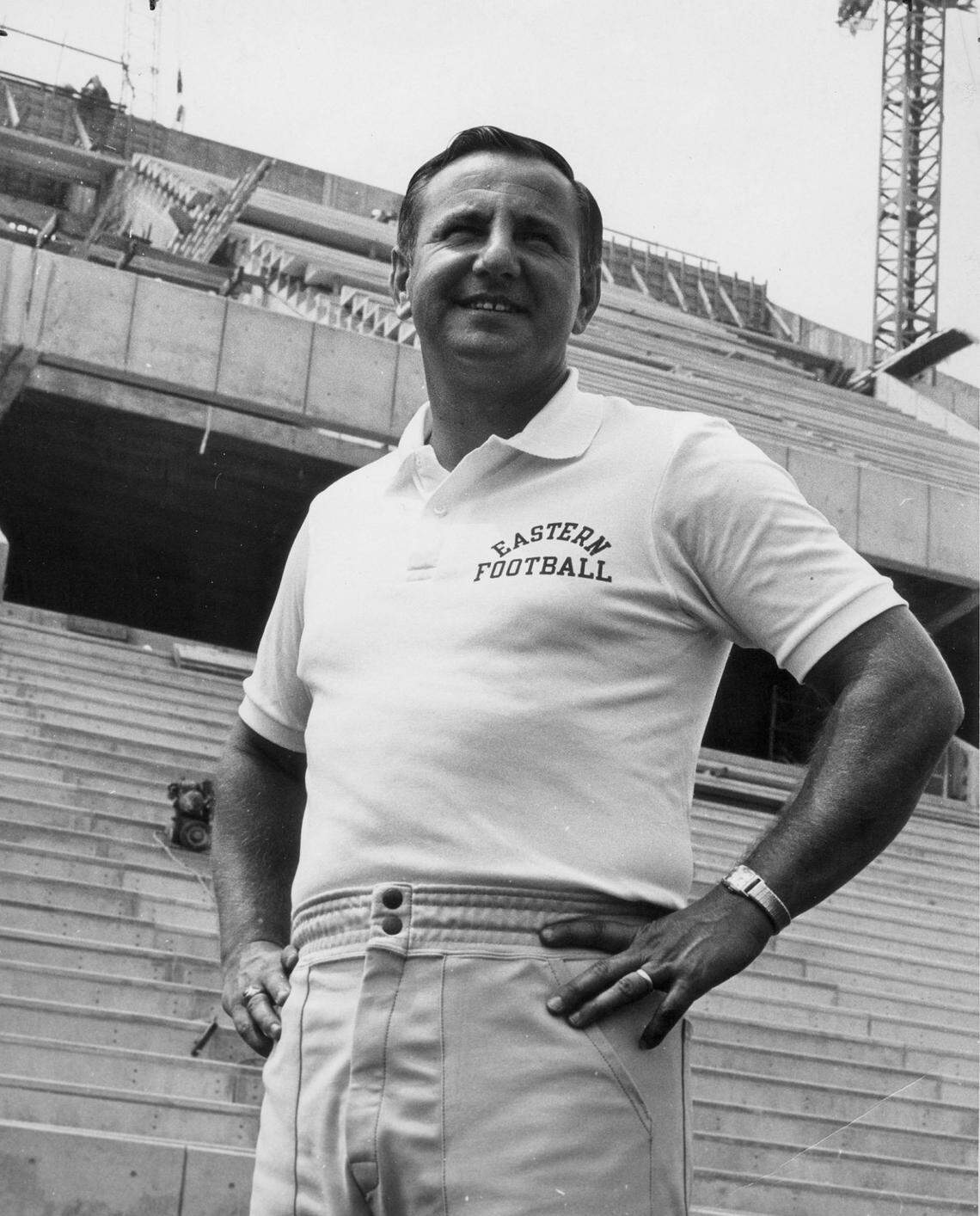 Roy Kidd took over as head coach of the Colonels in 1964 and produced his first winning season in 1966, the year he is pictured here.