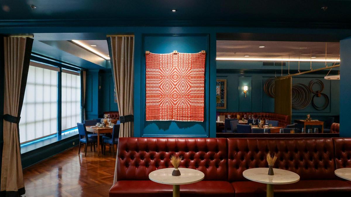 Weaving, broom, wood and more craft, are on display Monday, July 14, 2025, at Crafted at Boone Tavern, the new restaurant at the Historic Boone Tavern Hotel in Berea, Ky. The majority of furnishings and decorations for the new restaurant were handmade by Berea College Student Craft.