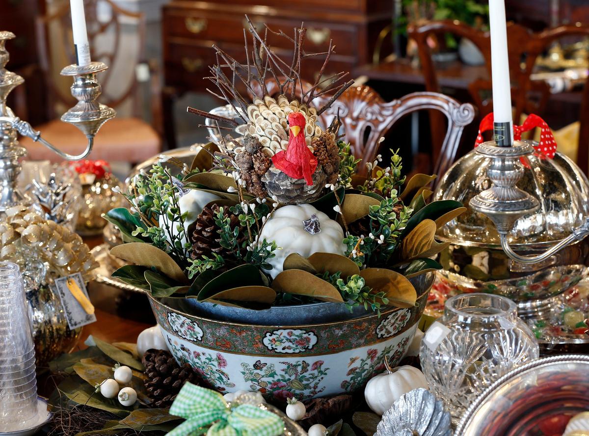 Antiques and gift items for sale at Liberty Hill Antiques & Fine Furnishings, 925 Liberty Road. This section of Liberty Road and nearby Winchester Road has become a destination for antique and home decor shoppers.