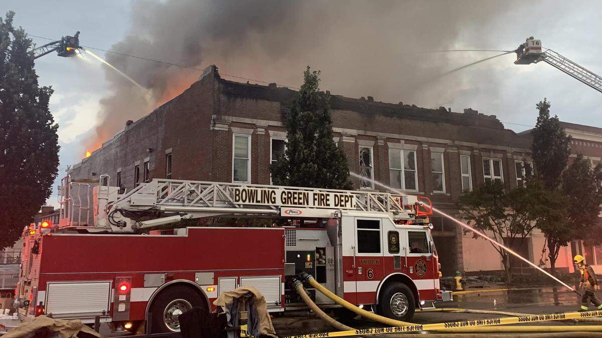 A structure fire in downtown Bowling Green damaged the office of Sen. Rand Paul on Friday, July 21, 2023.