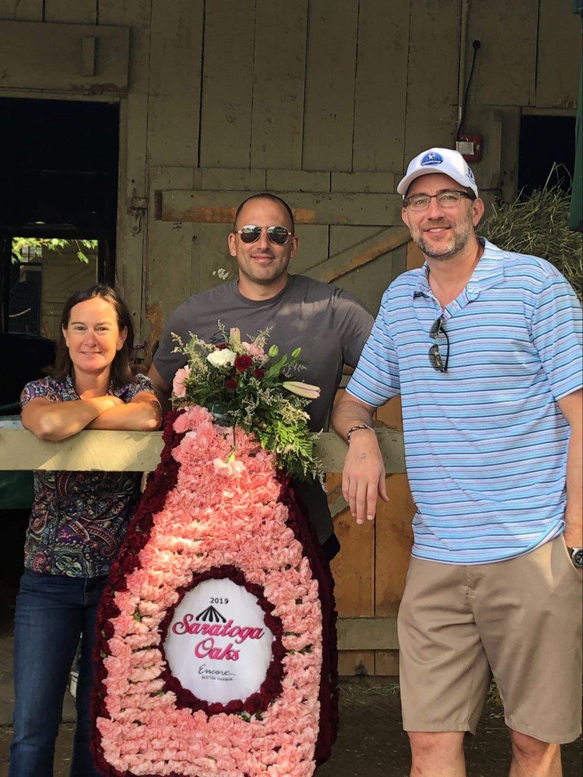 BBN Racing founding partners Braxton Lynch, left, Brian Klatsky, center, and Brendan O’Brien will have Hidden Stash in the Kentucky Derby on Saturday.