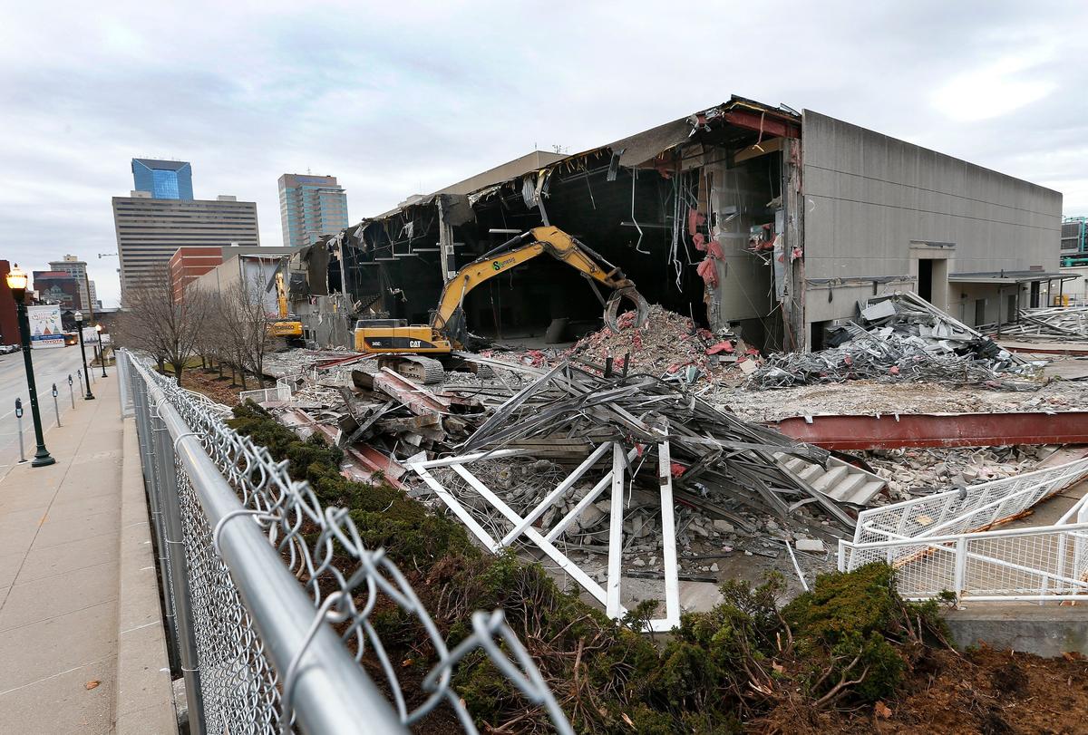 The demolition phase of the $241 million reinvention and expansion of the Lexington Convention Center has reached the West Main Street side as crews worked Friday morning to bring down parts of the old Heritage Hall. The expansion is expected to be completed by November 2021.