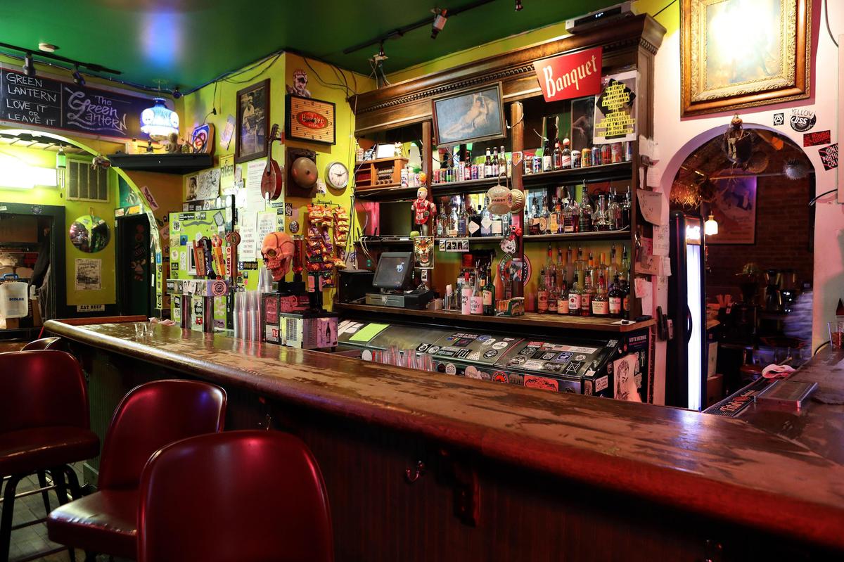 Bar scene Wednesday night before the rush at Green Lantern Bar at 497 West Third St.
