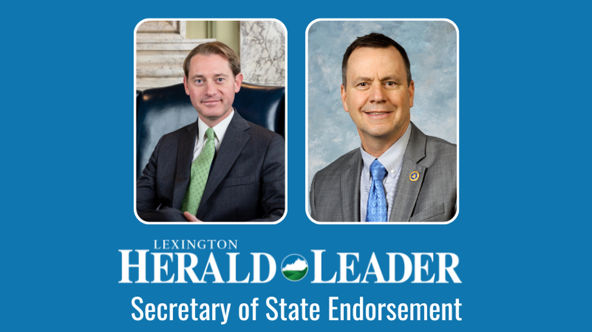 The Herald-Leader endorses Republican incumbent Michael Adams (left) in the Secretary of State race against Democratic challenger Buddy Wheatley in the Nov. 7, 2023, general election.