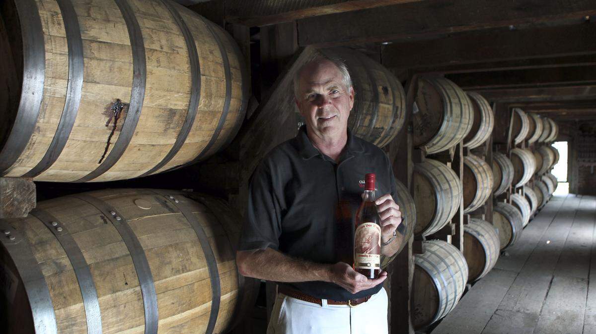 Julian Van Winkle III held a bottle of Pappy Van Winkle 20-year-old bourbon at the Buffalo Trace Distillery. Buffalo Trace and Van Winkle did not respond immediately for comment.