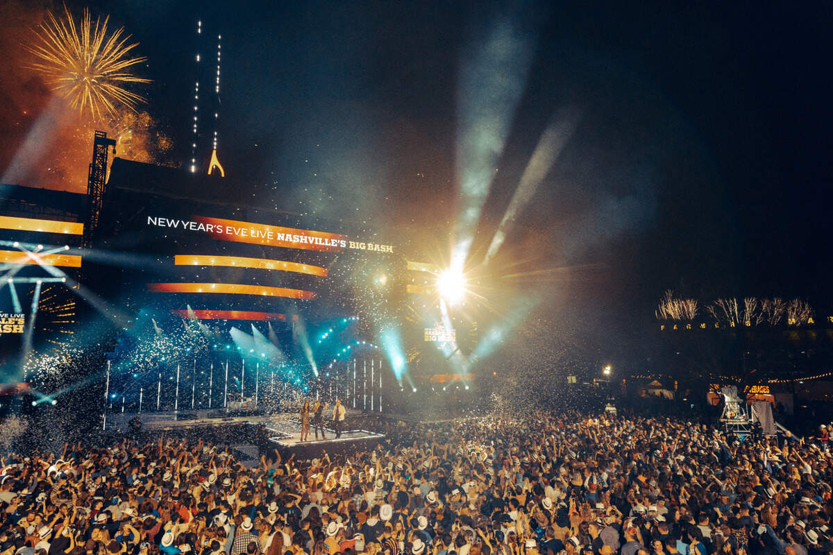 New Year’s Eve at Nashville’s Big Bash features country music stars and the Music Note Drop at midnight.