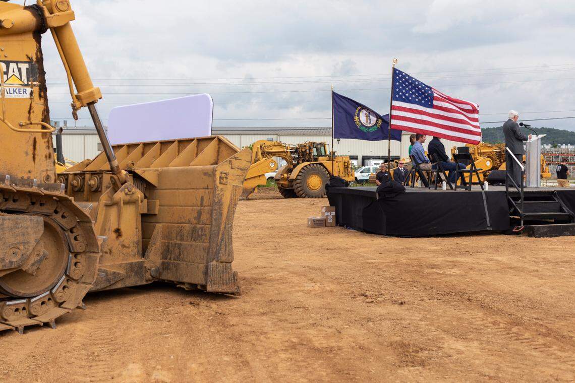 U.S. Rep. Hal Rogers speaks during a ceremony at the site of AppHarvest’s new facility in Somerset, Ky., Monday, June 21, 2021. The company plans a 30-acre strawberry greenhouse at the site.