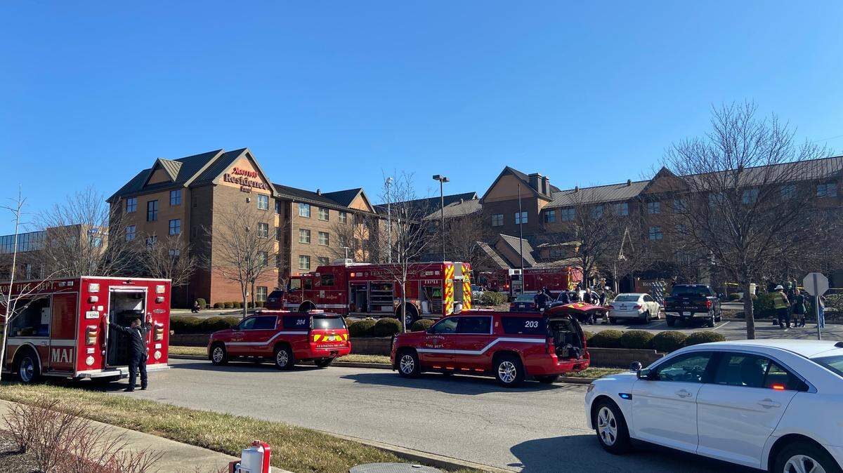 One maintenance worker at the Residence Inn at Beaumont Circle in Lexington was sent to the hospital after accidentally producing a chlorine vapor from mixing pool chemicals. The worker is expected to recover.
