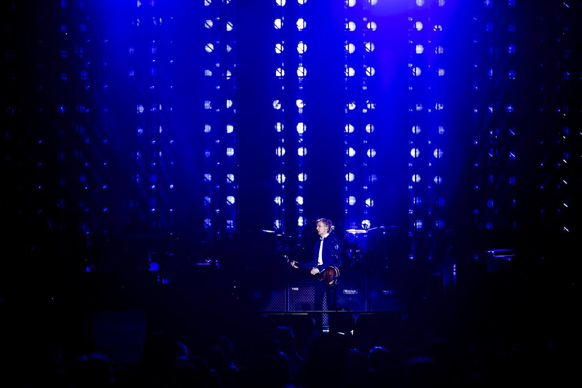 Paul McCartney performed many Beatles songs, as well as some from his career with Wings and his solo albums.