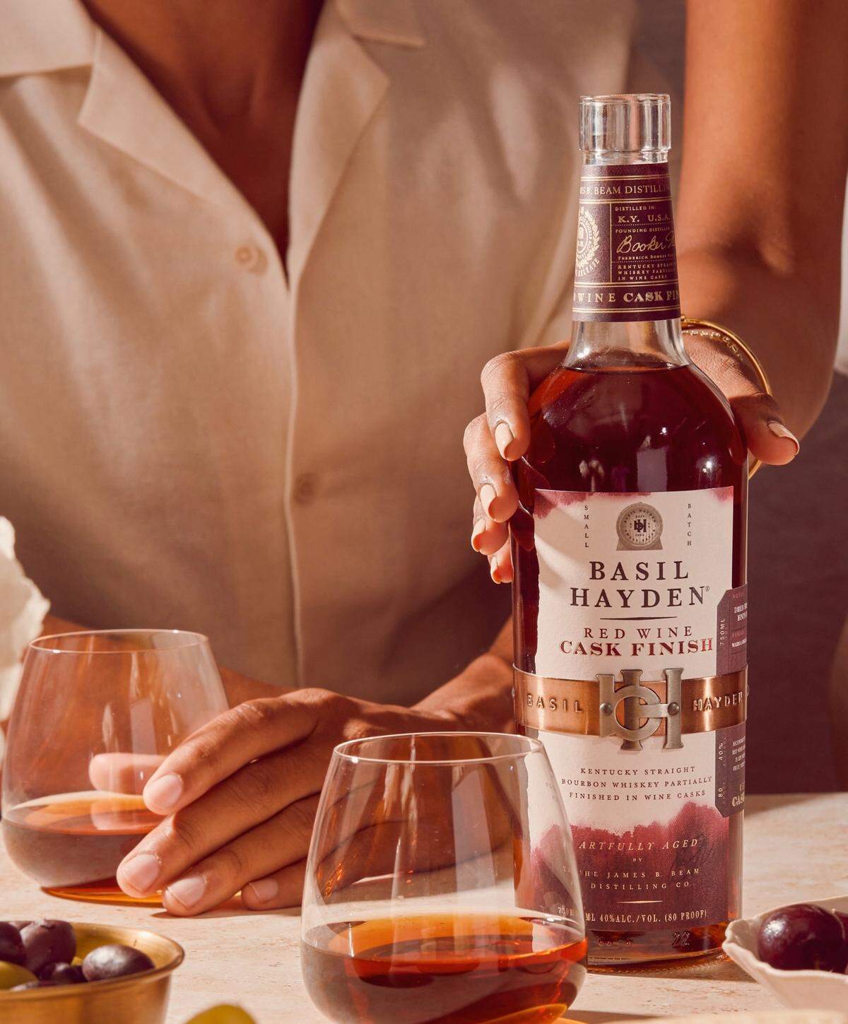 Basil Hayden Red Wine Cask Finish will be hitting store shelves in time for the holidays. It’s 80 proof and has a suggested retail price of $59.99.