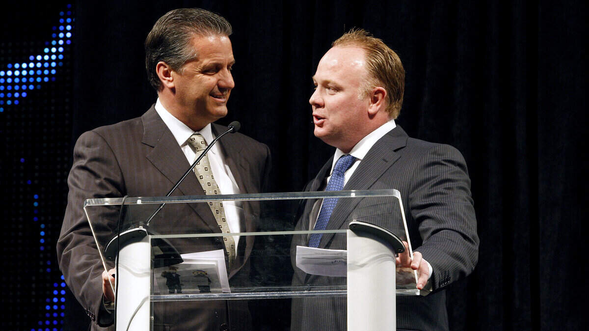 Kentucky basketball coach John Calipari and football coach Mark Stoops presented the awards for Mr. Wildcat and Miss Wildcat on Monday. Photo by Matt Goins