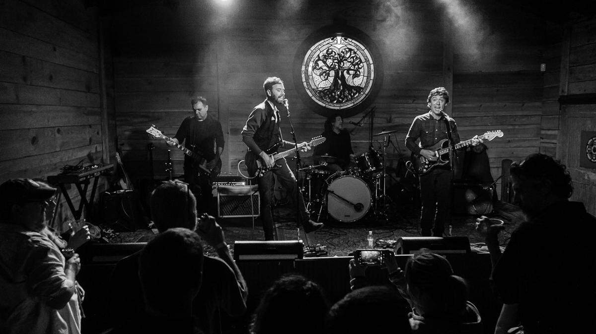 The Lexington/Louisville band Letters of Acceptance includes Scott Whiddon, John Harlan Norris. Tim Welch (seated at drums) and Clinton Harlin Newman. The band plays this weekend as part of a triple bill of local acts at The Burl.