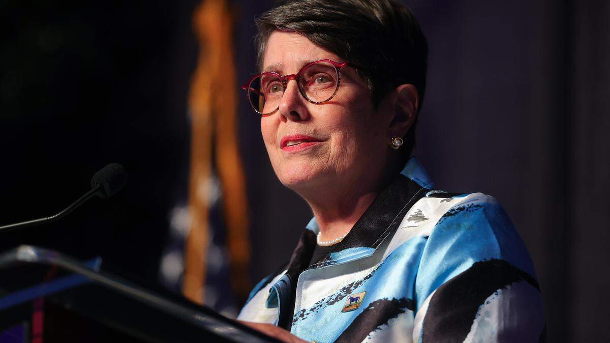 Mayor Linda Gorton gives her State of the City address on January 30, 2024. In her second term as mayor, Tuesday marked her sixth update to the public about the city’s progress and areas of improvement.