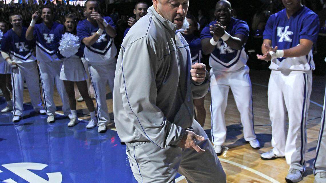 In a bid to lure a recruit to UK, Coach Matthew Mitchell did The Dougie at Big Blue Madness  in 2010. The recruit went to Rutgers anyway.