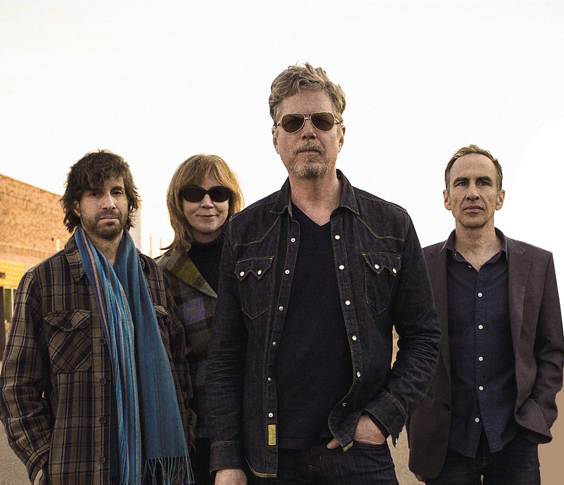 The Jayhawks, from left Marc Perlman, Karen Grotberg, Gary Louris and Tim O’Reagan, will be at The Burl in Lexington on Thursday Aug. 15.
