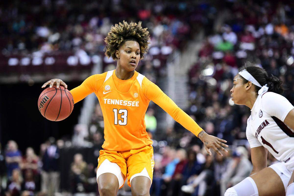 In the 2019-20 season at Tennessee, new Kentucky guard Jazmine Massengill (13) averaged 6.5 points, 4.7 rebounds and 4.1 assists. She had an impressive 128-to-49 assist to turnover ratio.