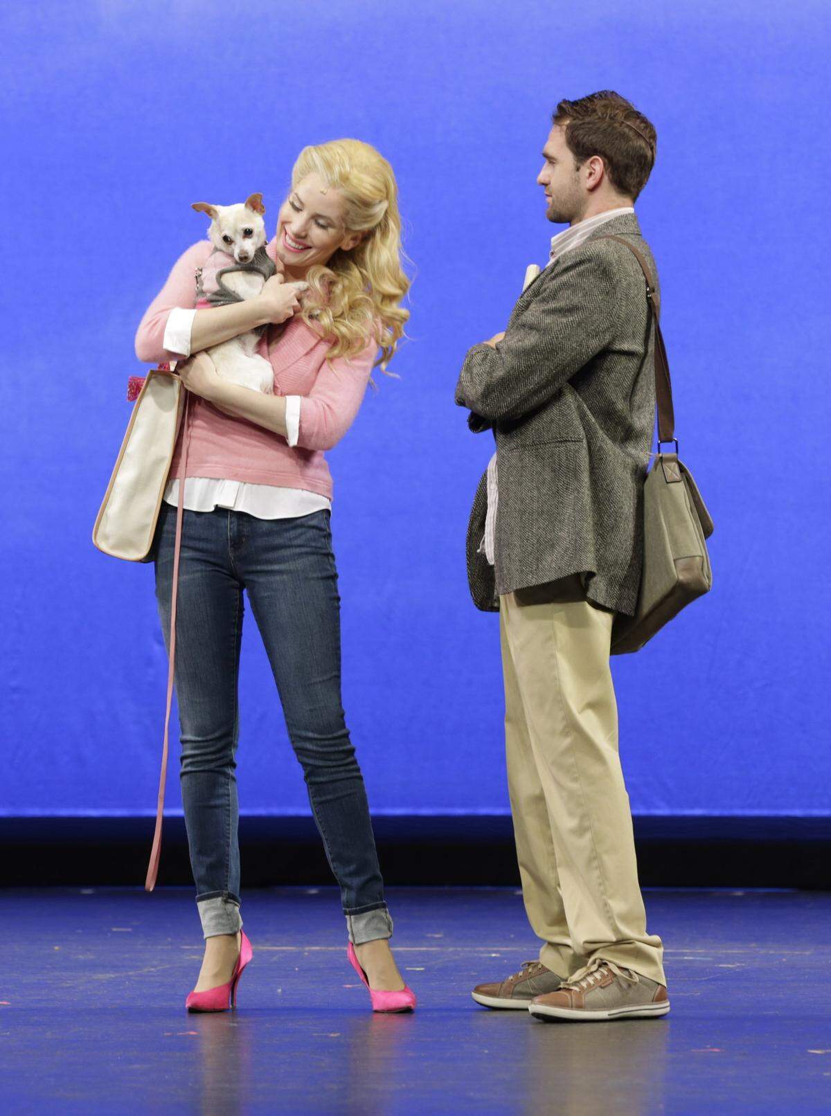 Broadway veteran Dan DeLuca, shown during a 2017 rehearsal of the Lexington Theatre Company production of “Legally Blonde”, will play a lead role in “Newsies”.