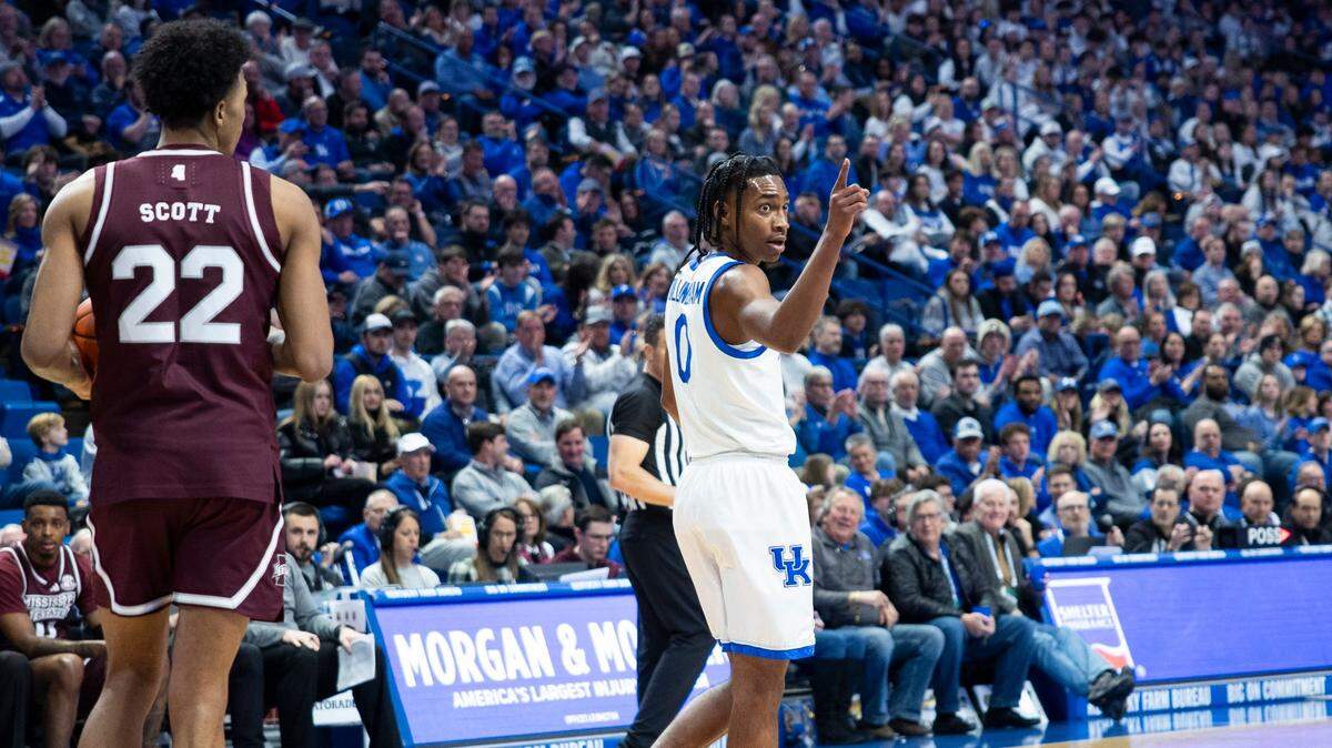 Shot charts from No. 8 Kentucky basketball’s 90-77 win over Mississippi State