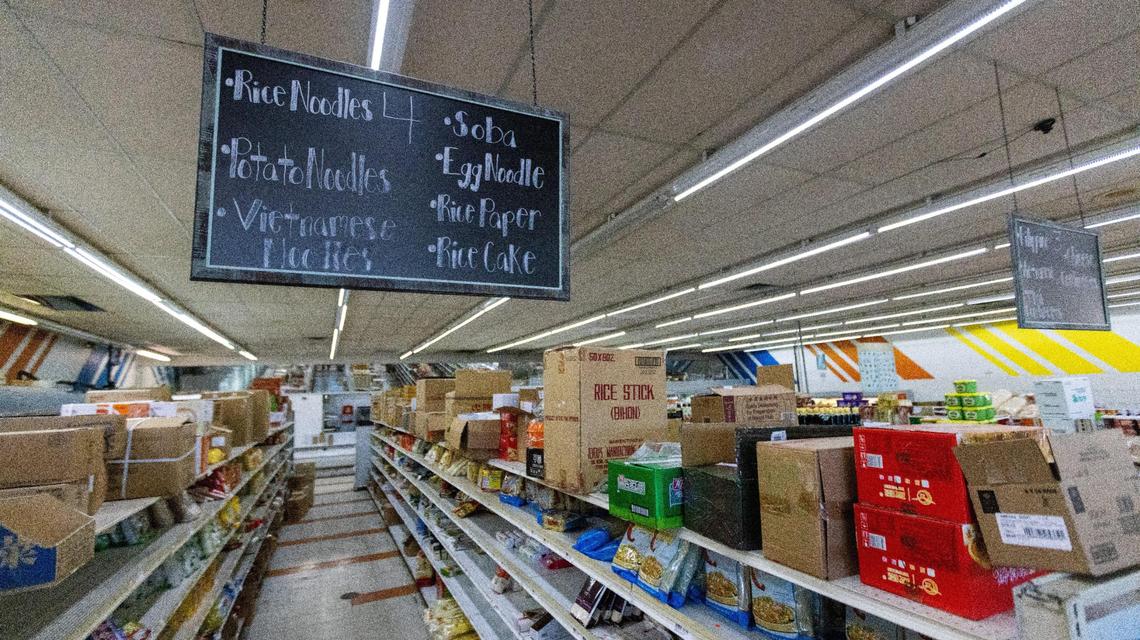 The aisles of Yu Yu Asian Supermarket at Waller Avenue.