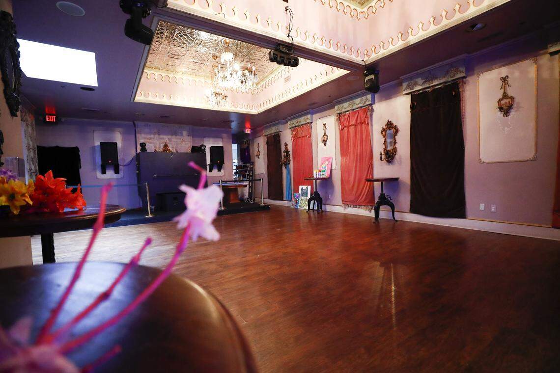 The dance floor at XOXO Nightclub at Shakespeare & Co. in downtown Lexington. The club opened a month ago and men are dressed in pre-Prohibition bowlers and suspenders, while the women are pure punk.