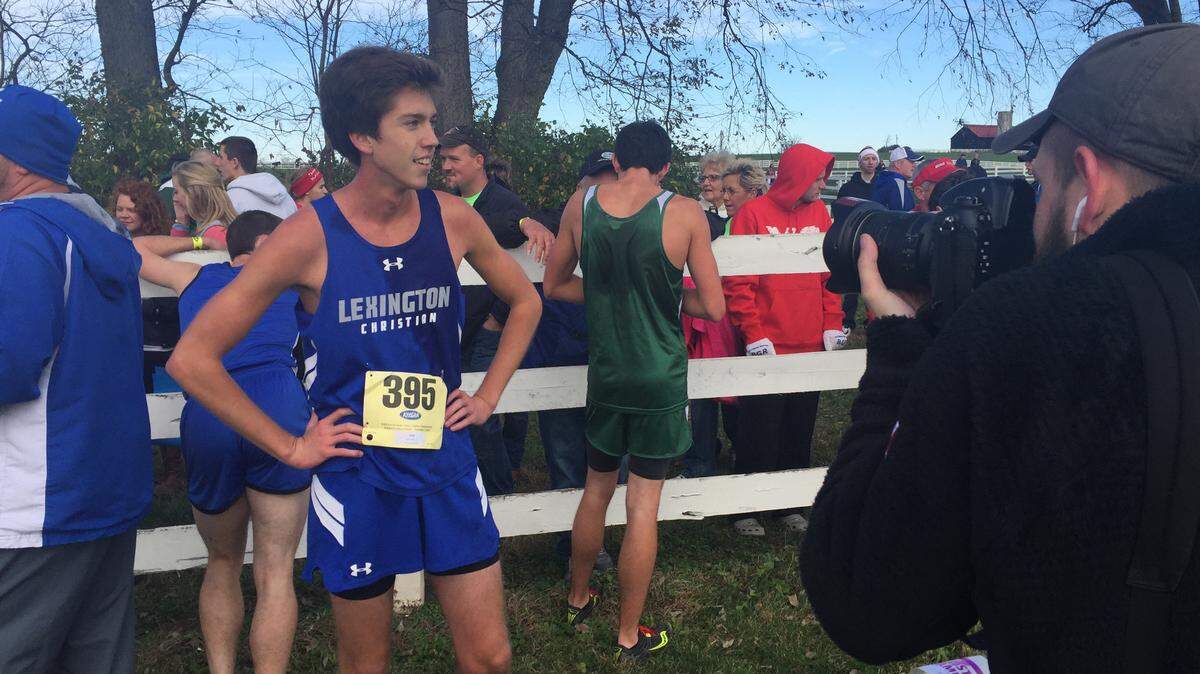 Senior Aaron Wier led Lexington Christian to its first cross country state title. "It feels amazing to do this with my wonderful teammates and brothers," Wier said after the Class A race.