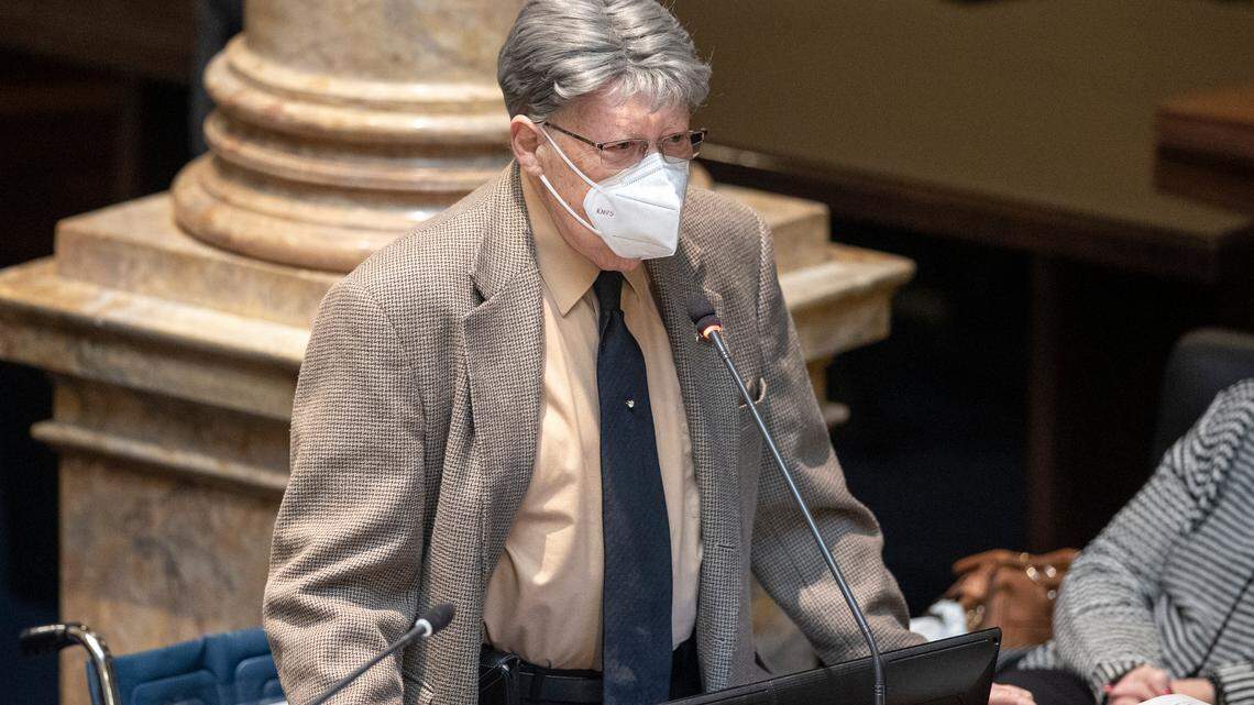 Kentucky state Sen. C.B. Embry Jr., R-Morgantown, speaks during the 2021 legislative session at the Kentucky state Capitol in Frankfort, Ky., Thursday, Jan. 7, 2021.