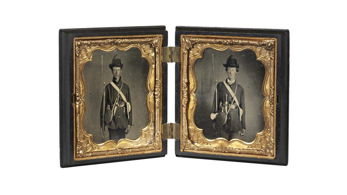 These two young Kentucky brothers had their portraits taken just before going off to war. It is unknown whether either brother returned home. 