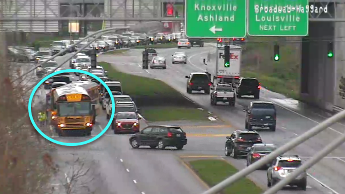 A Lexington school bus was involved in a crash Monday afternoon on North Broadway near Interstate 75.