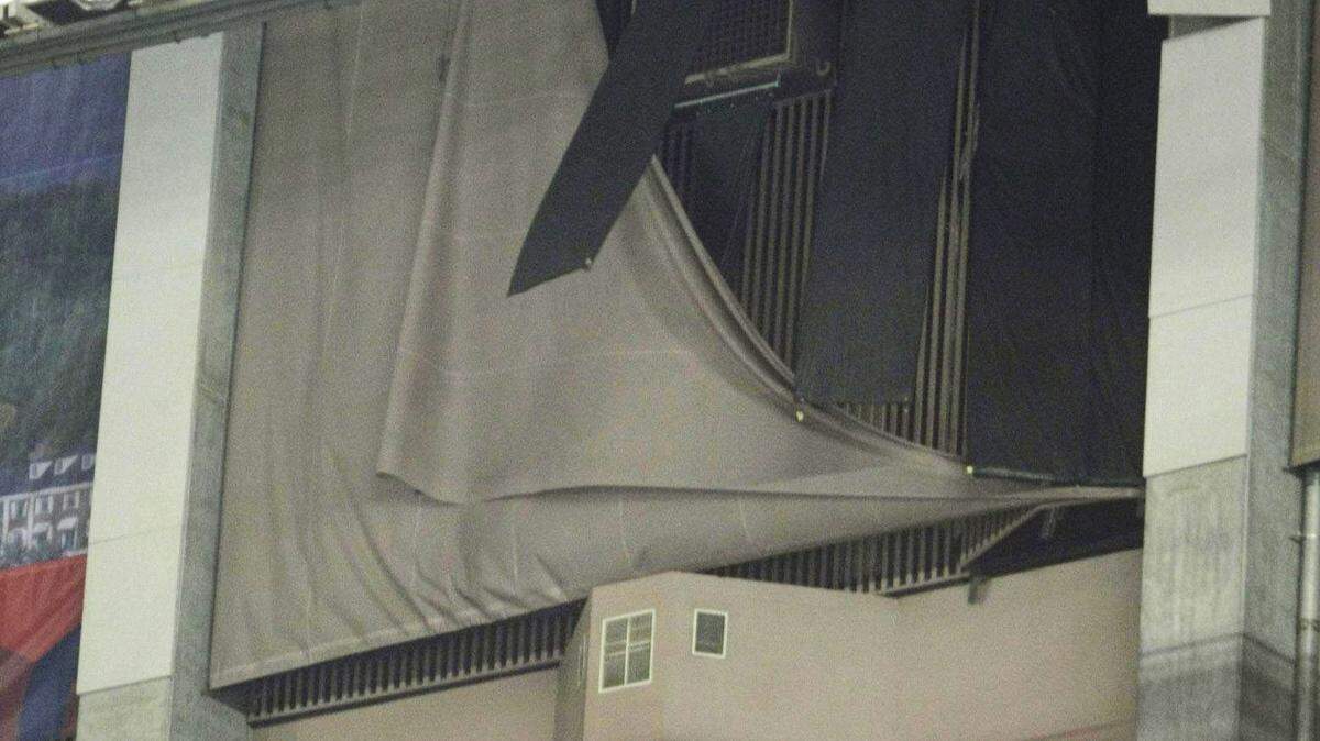 Georgia Dome employees inspected the interior of the dome on March 14, 2008, after a tornado struck during the Alabama-Mississippi State game. The SEC Tournament was interrupted then moved to another site.
