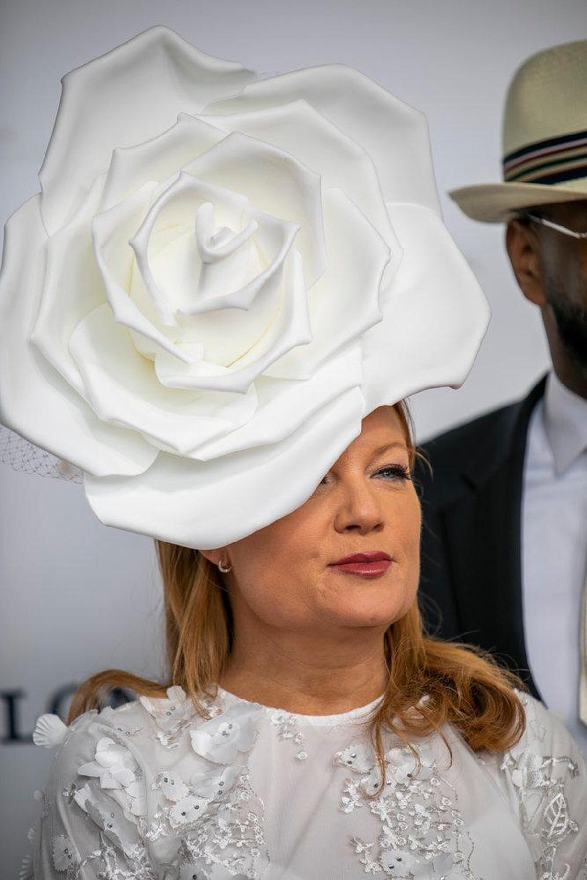 “Chopped” judge Tiffani Fashion walks the red carpet at Churchill Downs in Louisville, Ky., Saturday, May 7, 2022. The reality TV cooking show has been on TV since 2009.