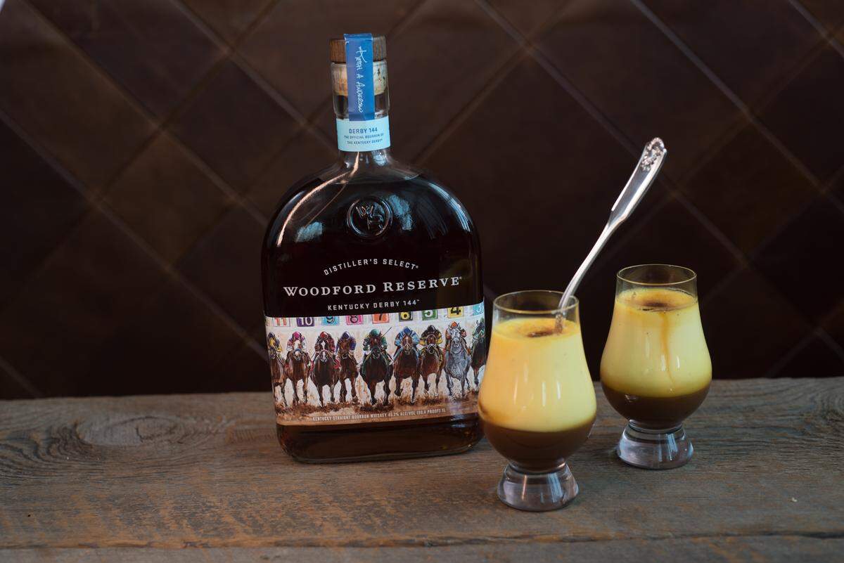 One of the desserts on the menu for this year's Kentucky Derby premium dining: bourbon caramel creme brulee, made with Woodford Reserve bourbon, of course.  Want one? Only the 22,000 guests in premium dining areas can get one.