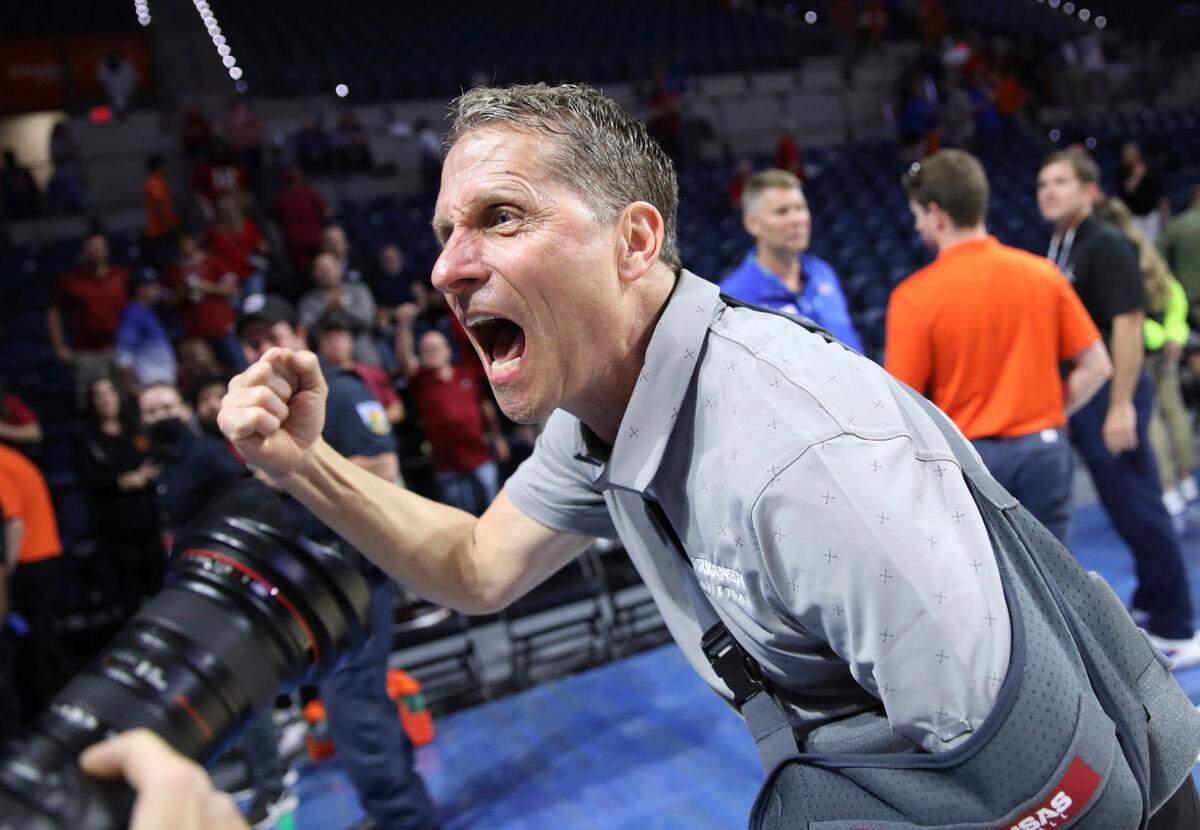 Arkansas Coach Eric Musselman has led the Razorbacks to two wins in three meetings with Kentucky since becoming the Hogs’ head man.