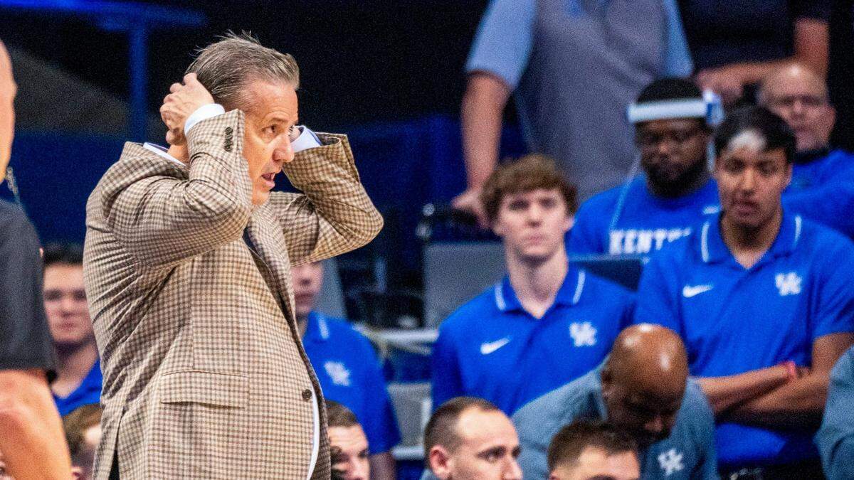 Coach John Calipari’s Kentucky team was held to a season-low 73 points during UNC Wilmington’s upset of the 12th-ranked Wildcats on their home court Saturday.