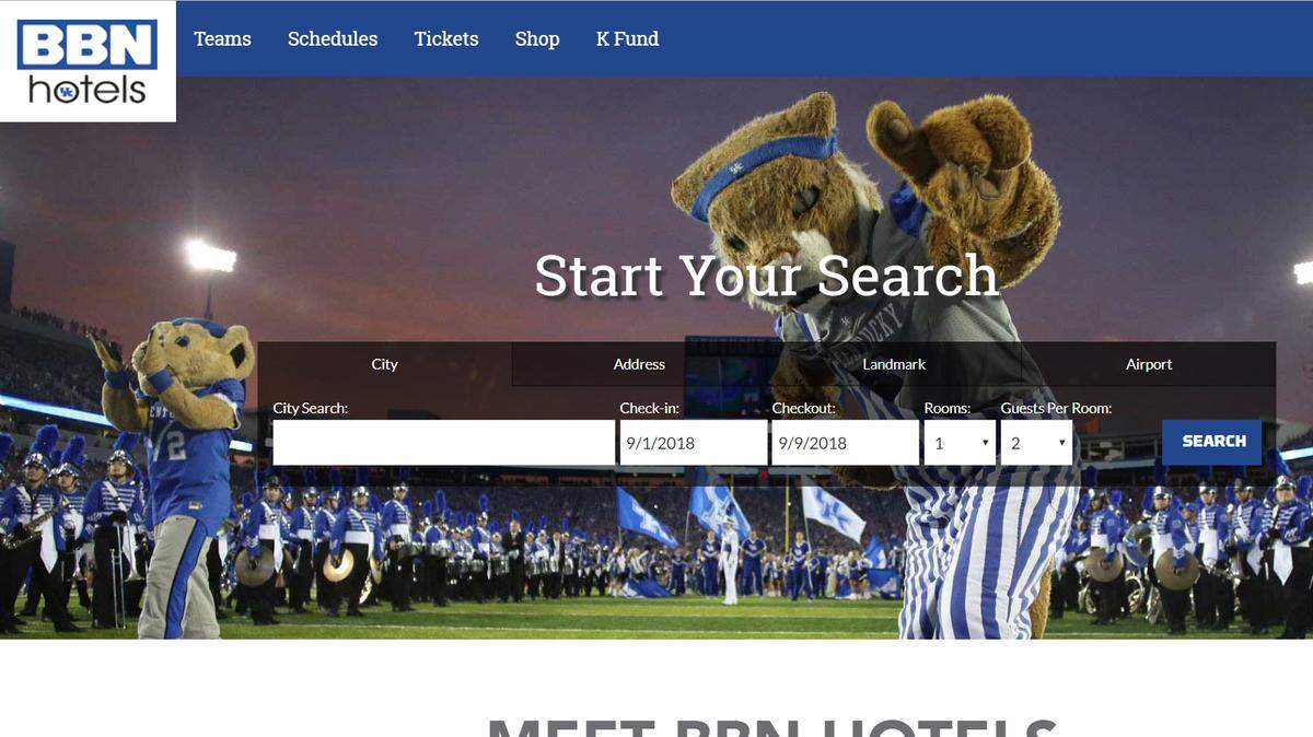 BBNHotels.com offers a guaranteed lowest rate and a $2 donation for every completed booking toward the University of Kentucky’s DanceBlue charity.