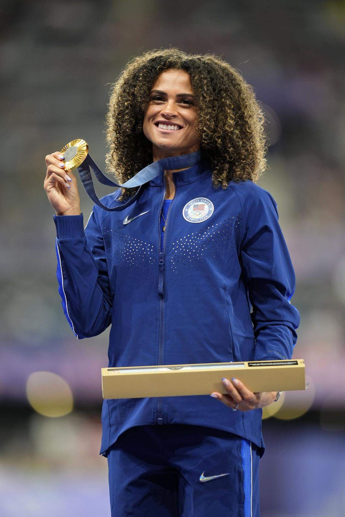 Sydney McLaughlin-Levrone won gold medals for the United States in the 400-meter hurdles and the 4-by-400 relay at last summer’s Olympics in Paris.