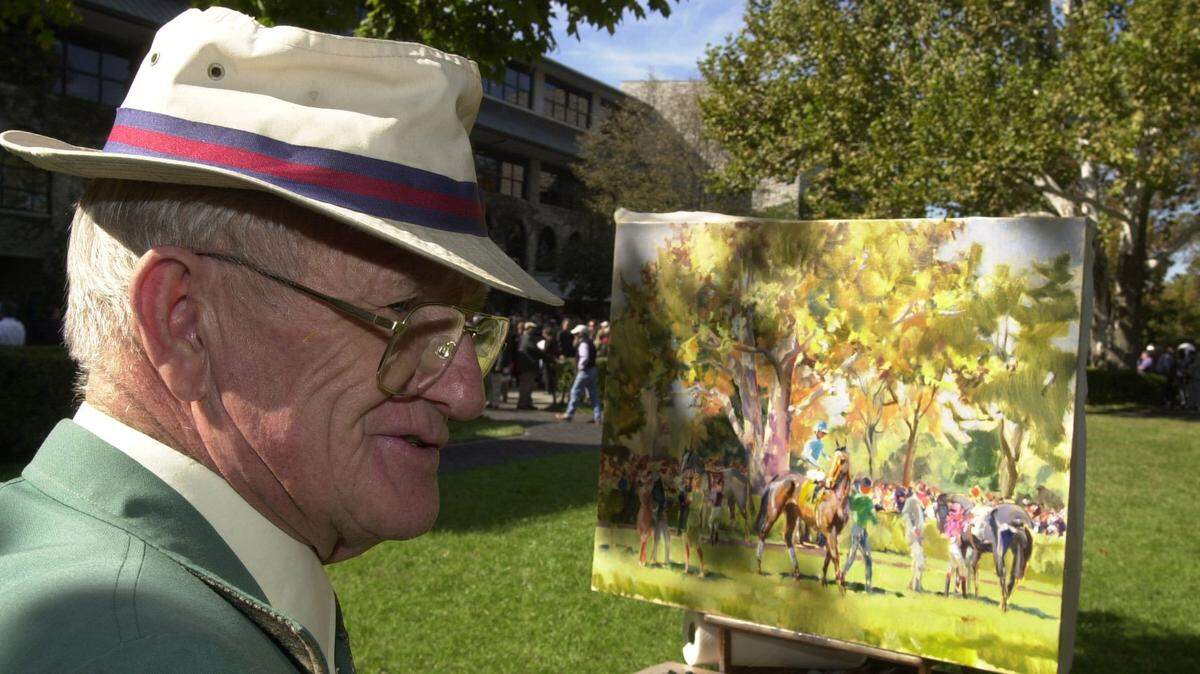 Artist Peter Williams, shown in October 2002, often painted scenes from the paddock at Keeneland.