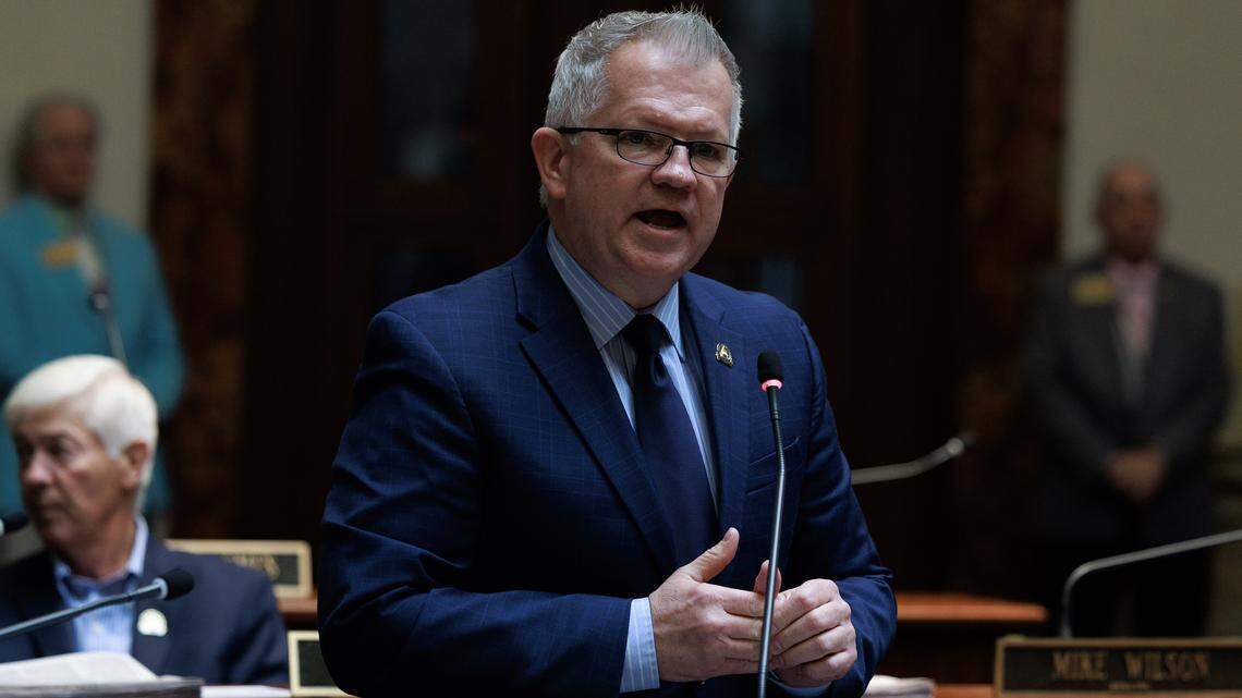 Sen. Danny Carroll, R-Paducah, on the Senate floor during the 2025 General Assembly.