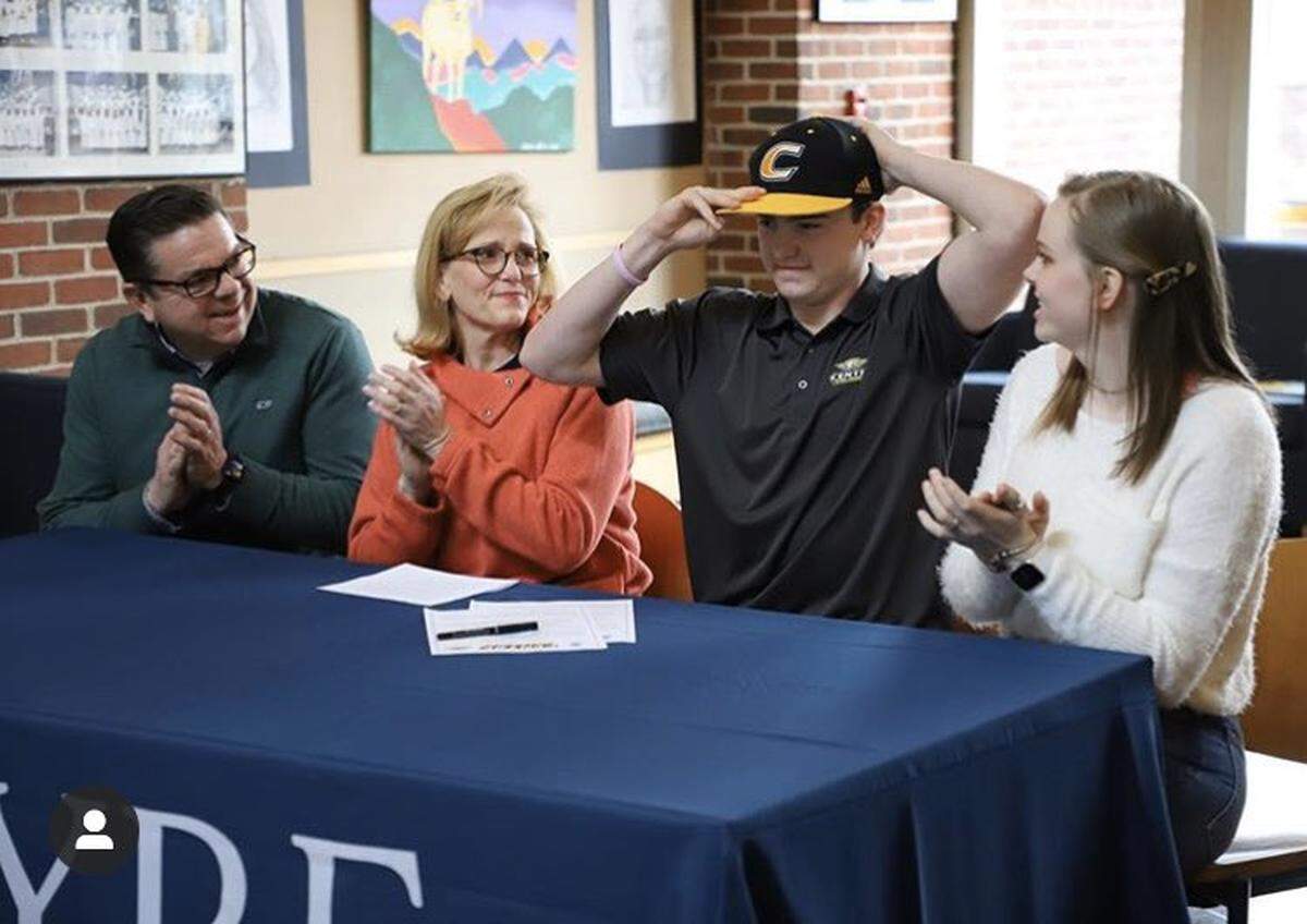 Ben Trammell was surrounded by his family as he committed in 2019 to play college baseball at Centre.