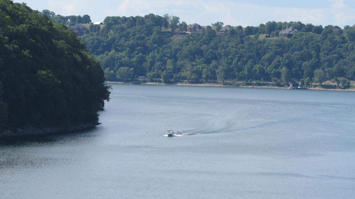 A boater pulled two rafts on Lake Cumberland in May 2023.