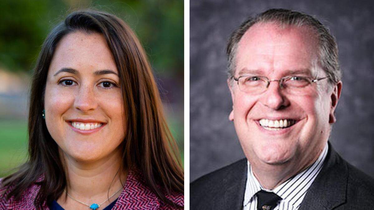 Liz Sheehan, left, and Bill Farmer Jr.