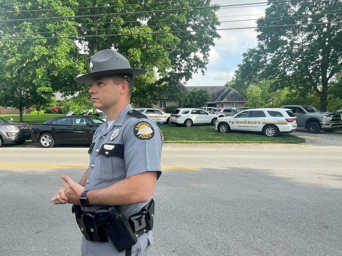 Kentucky State Police Trooper Adam Hall confirms the death of Jessamine County Sheriff Kevin Corman on Sunday afternoon.