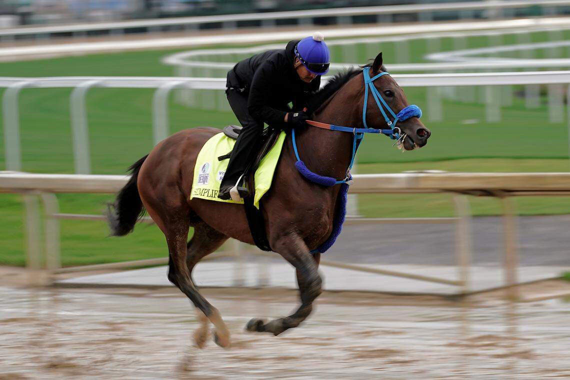 Simplification works out at Churchill Downs on Tuesday in preparation for the Kentucky Derby.